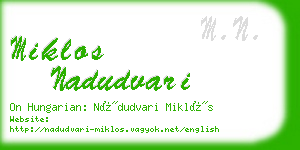 miklos nadudvari business card